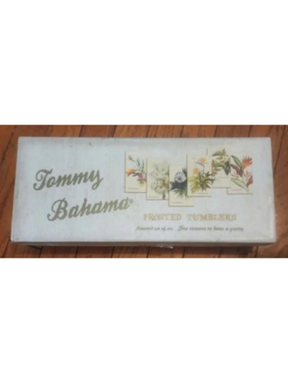 Vintage Collector's Tommy Bahama Frosted Tropical Tumblers Set of 6 (Never Used)